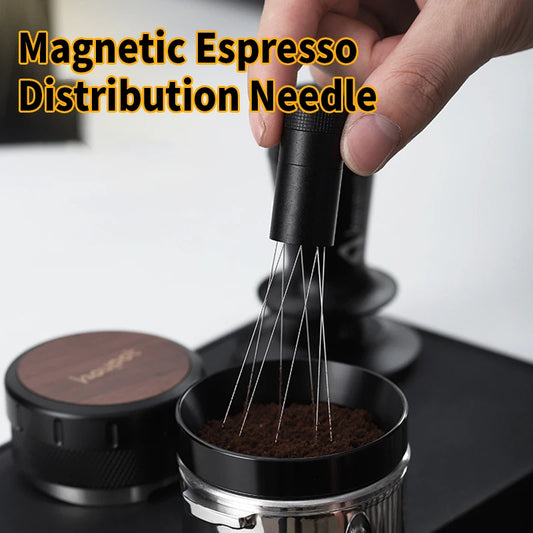 Precision Magnetic WDT Tool | Adjustable Espresso Distribution Tool & Stand